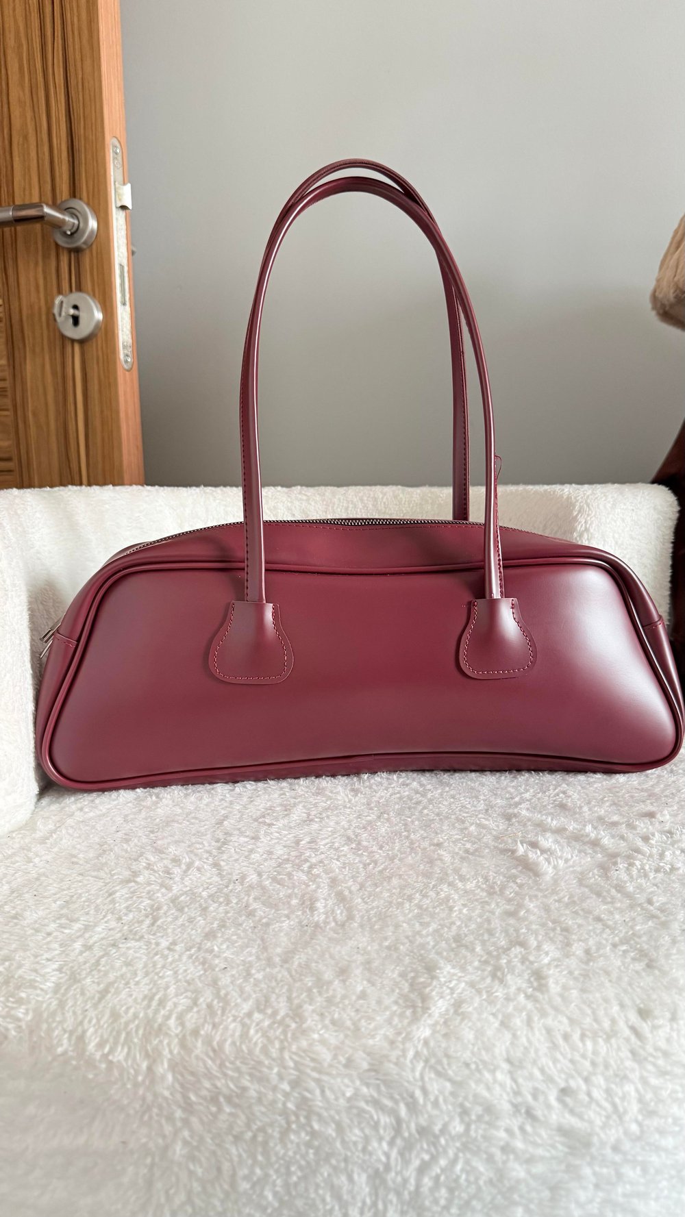 Baget Oversize Çanta Bordo