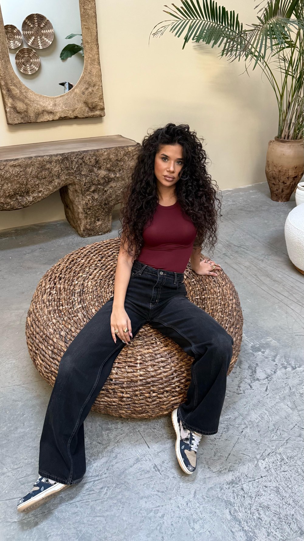 Basıc Kısa Kol Bodysuit Bordo