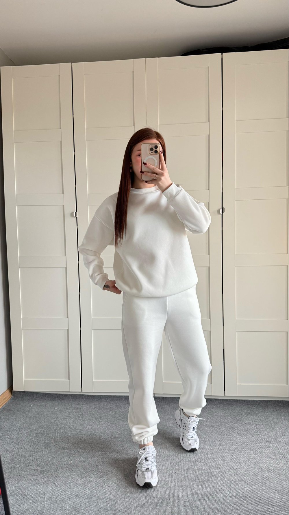 Basıc Sweat Eşofman Takımı Beyaz