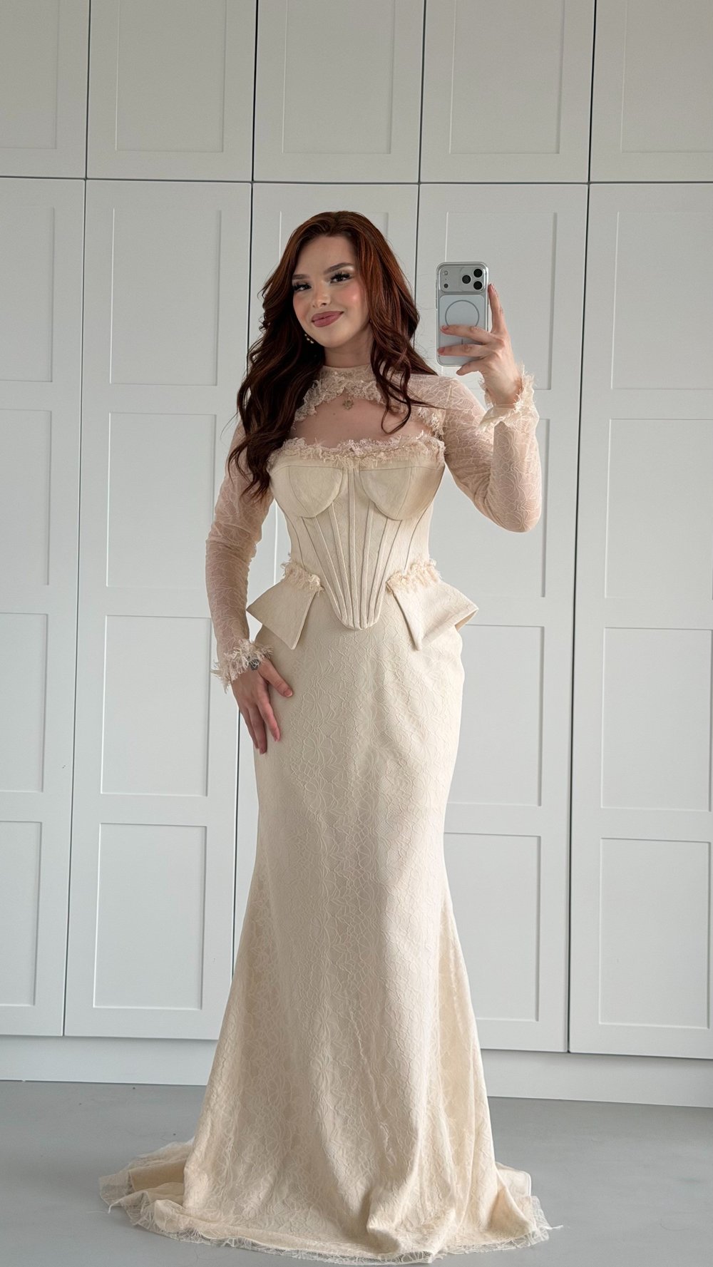 Leydi Diana Bolero Abiye Ekru 