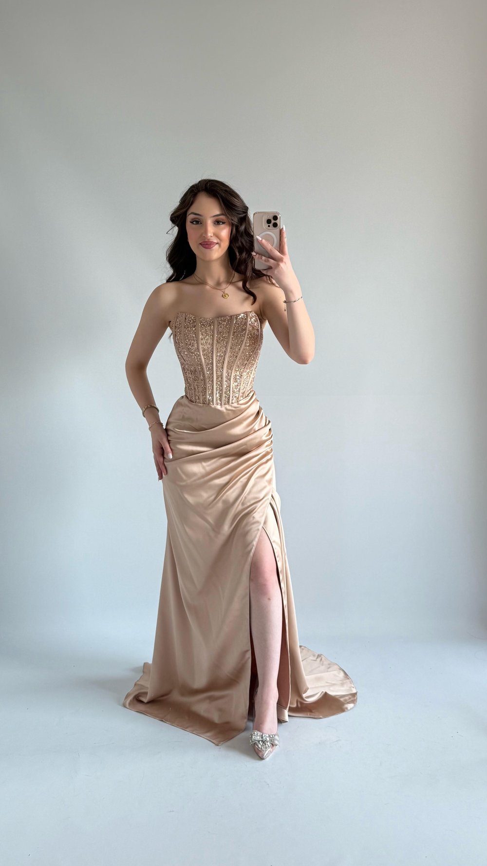 Cruella Taşlı Abiye Gold
