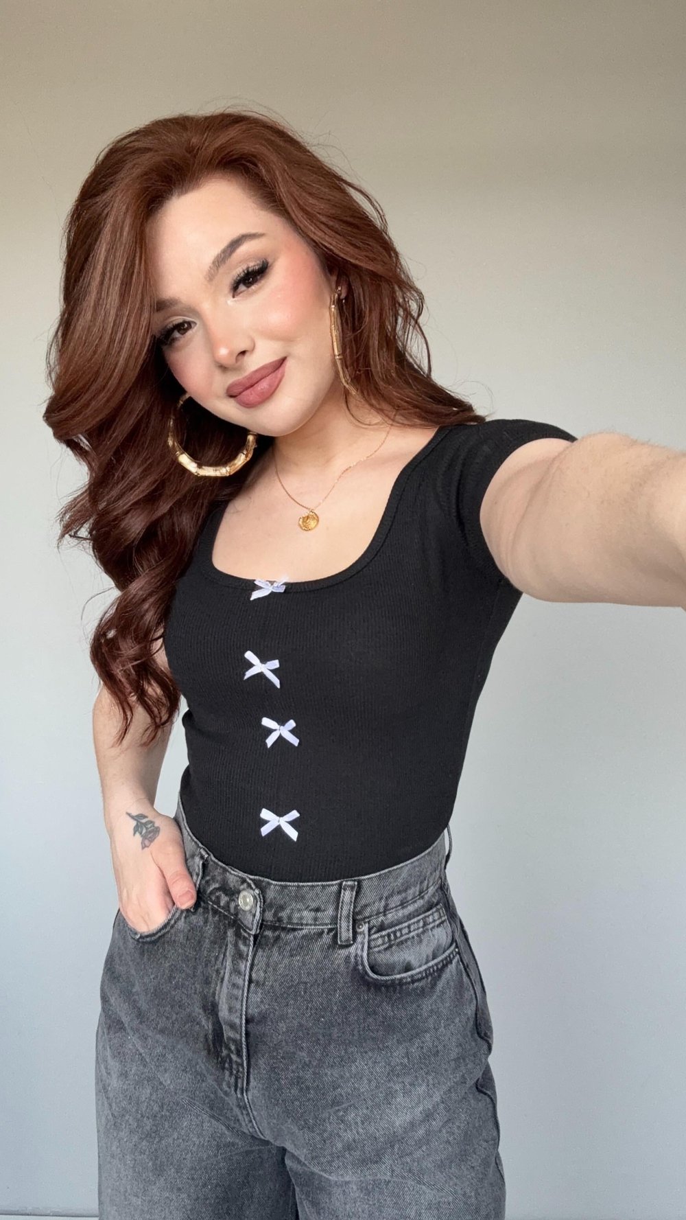 Fitilli Kurdeleli Crop Siyah