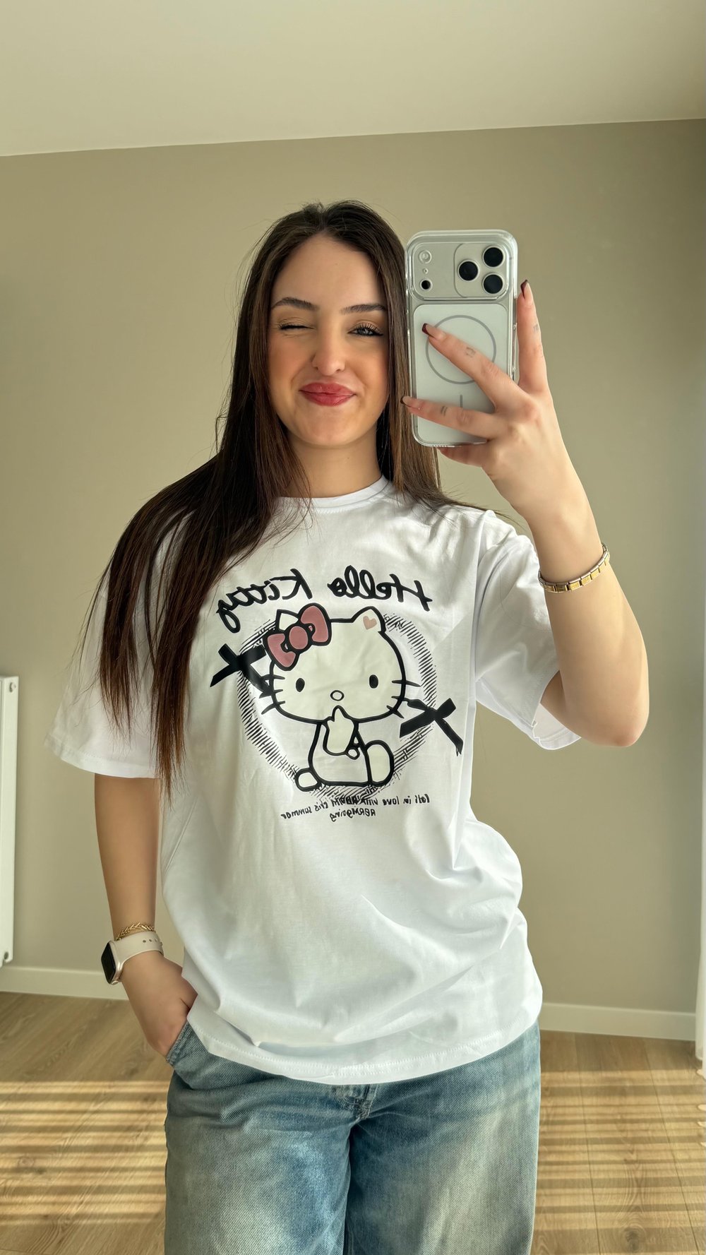 Hello Kitty Tişört Beyaz