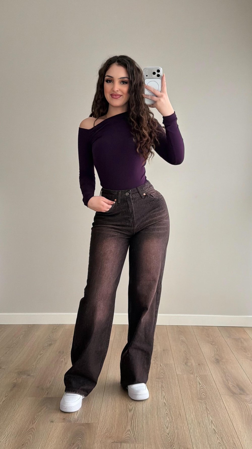 Jenner Wide Leg Jean Kahverengi 