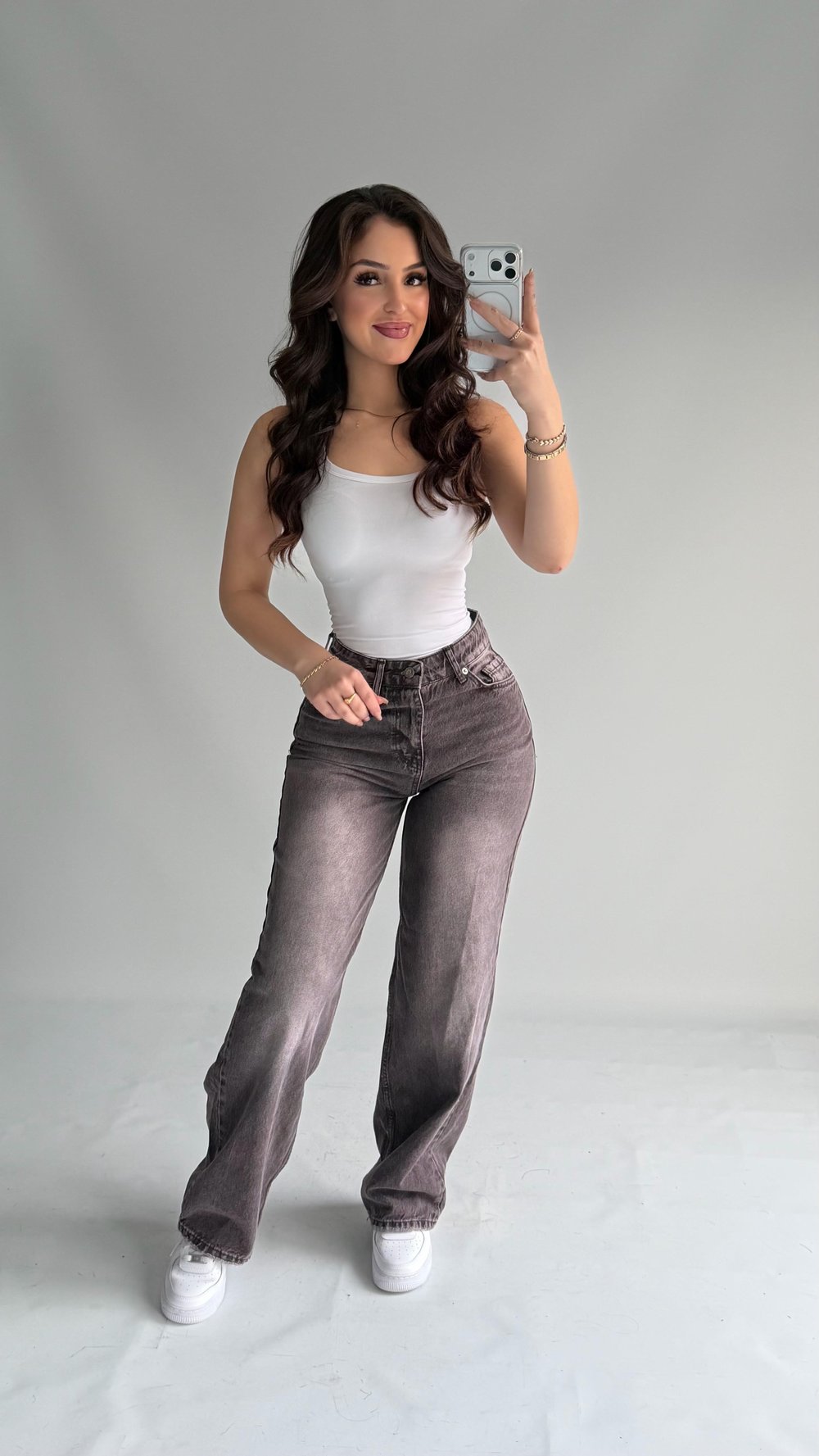 Jenner Wide Leg Jean Mor Eskitme K