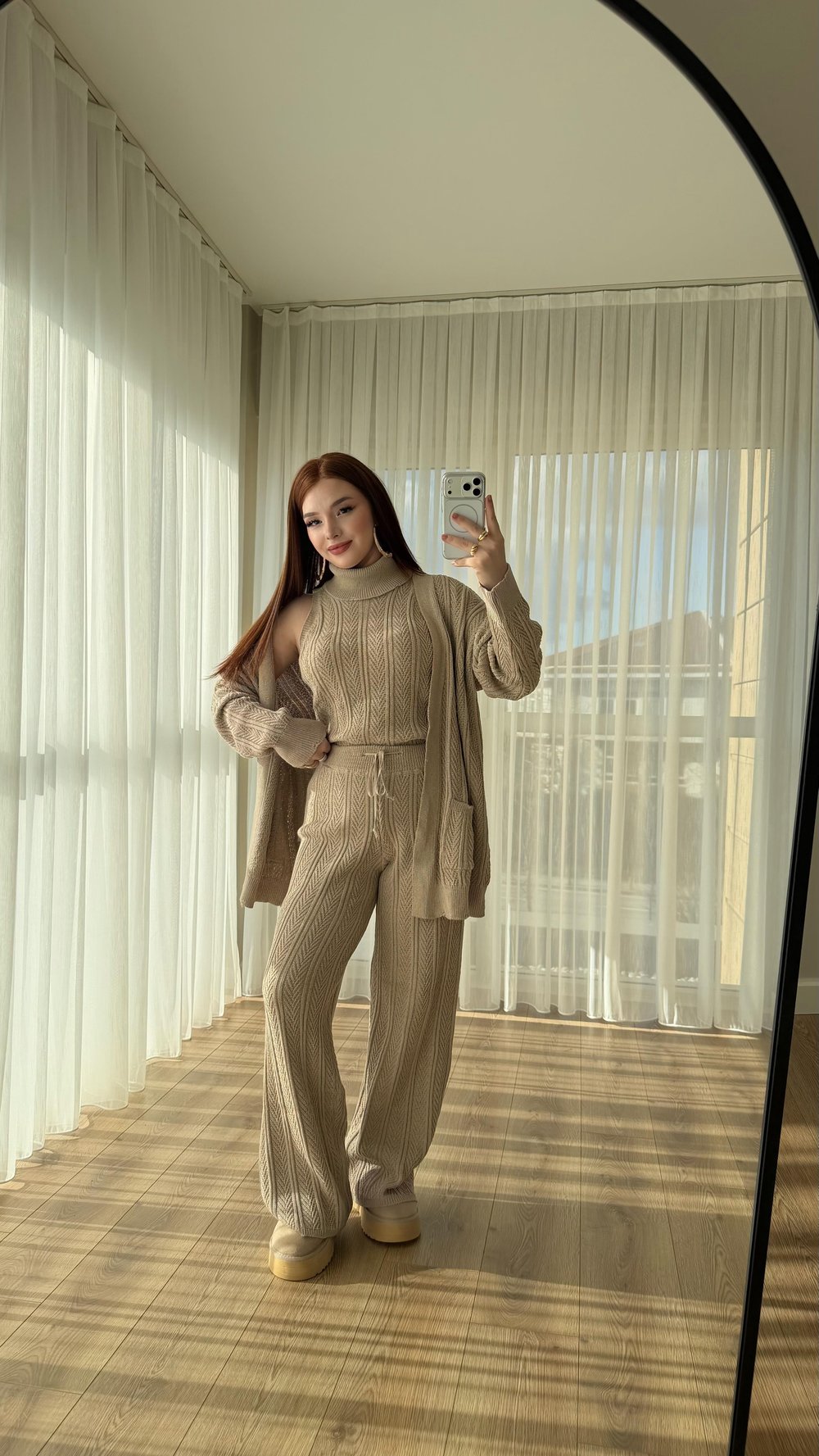 Karla Üçlü Triko Takım Vizon