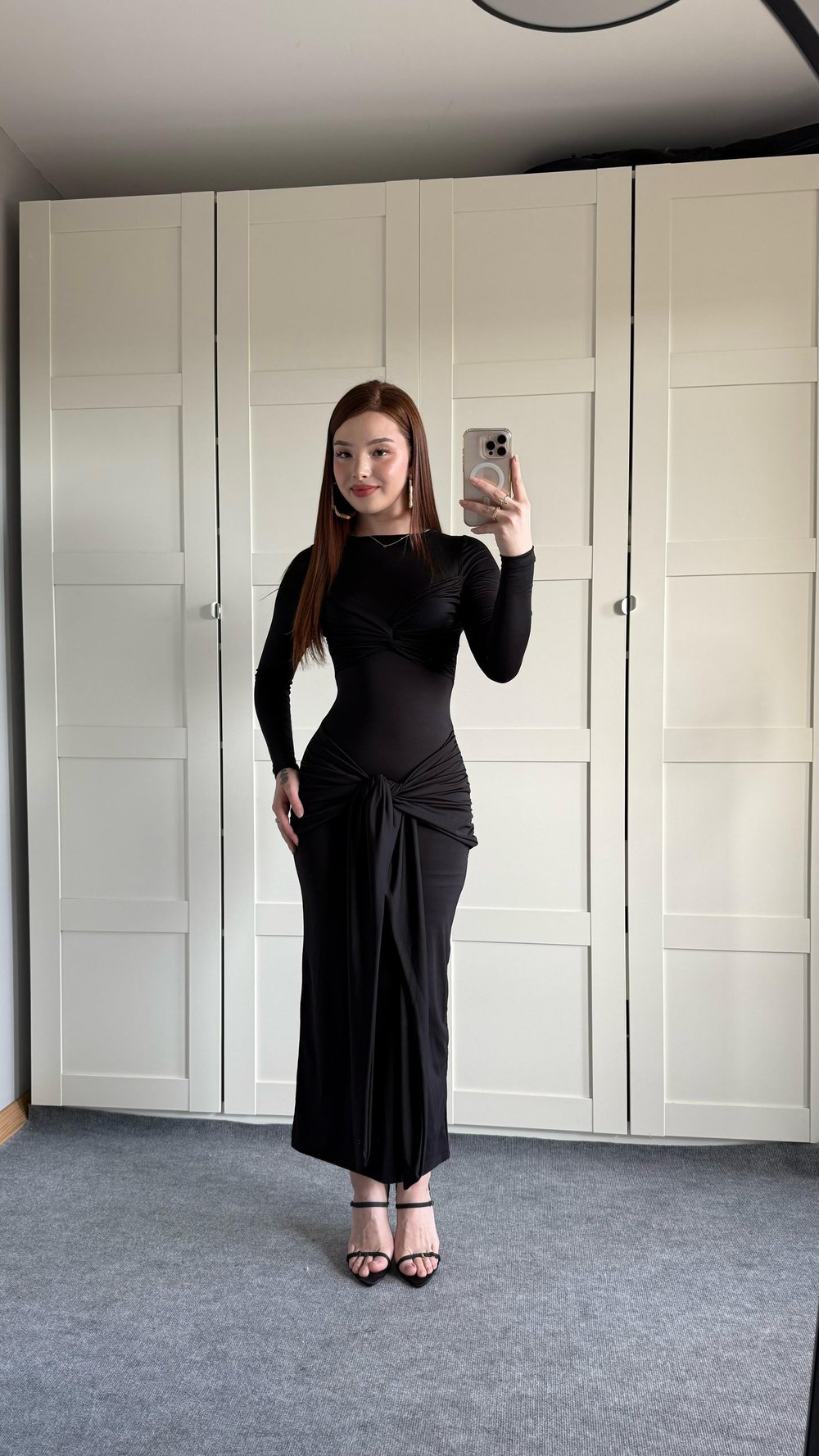 Lilianna Bağlamalı Elbise Siyah