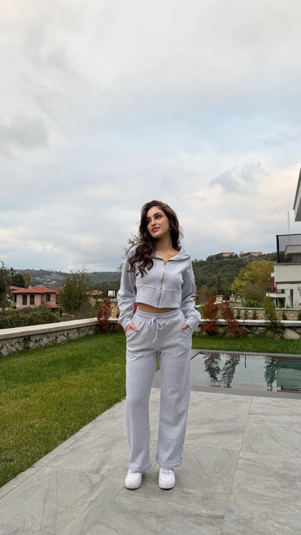 Love Selanik Hırka Takım Gri