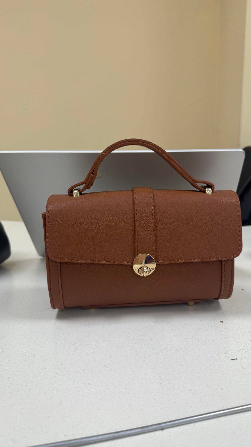 Minik Oval Tote Çanta Taba
