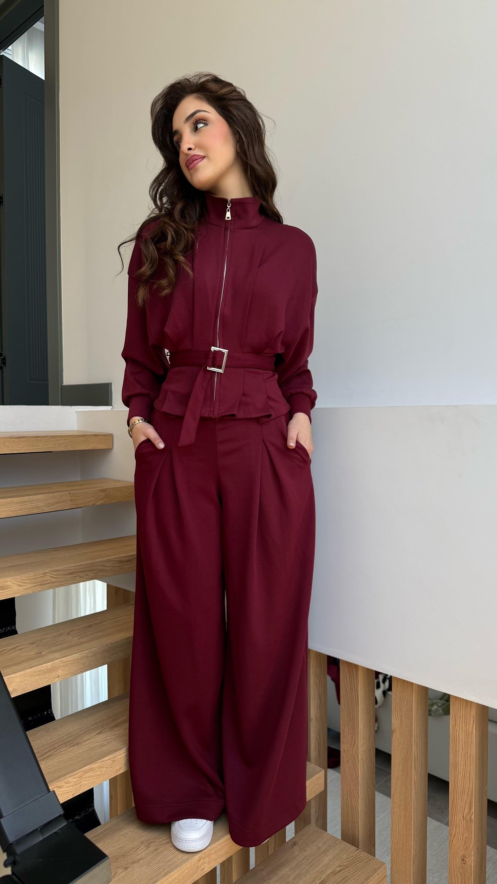 Modal Ceket Pantolon Takım Bordo