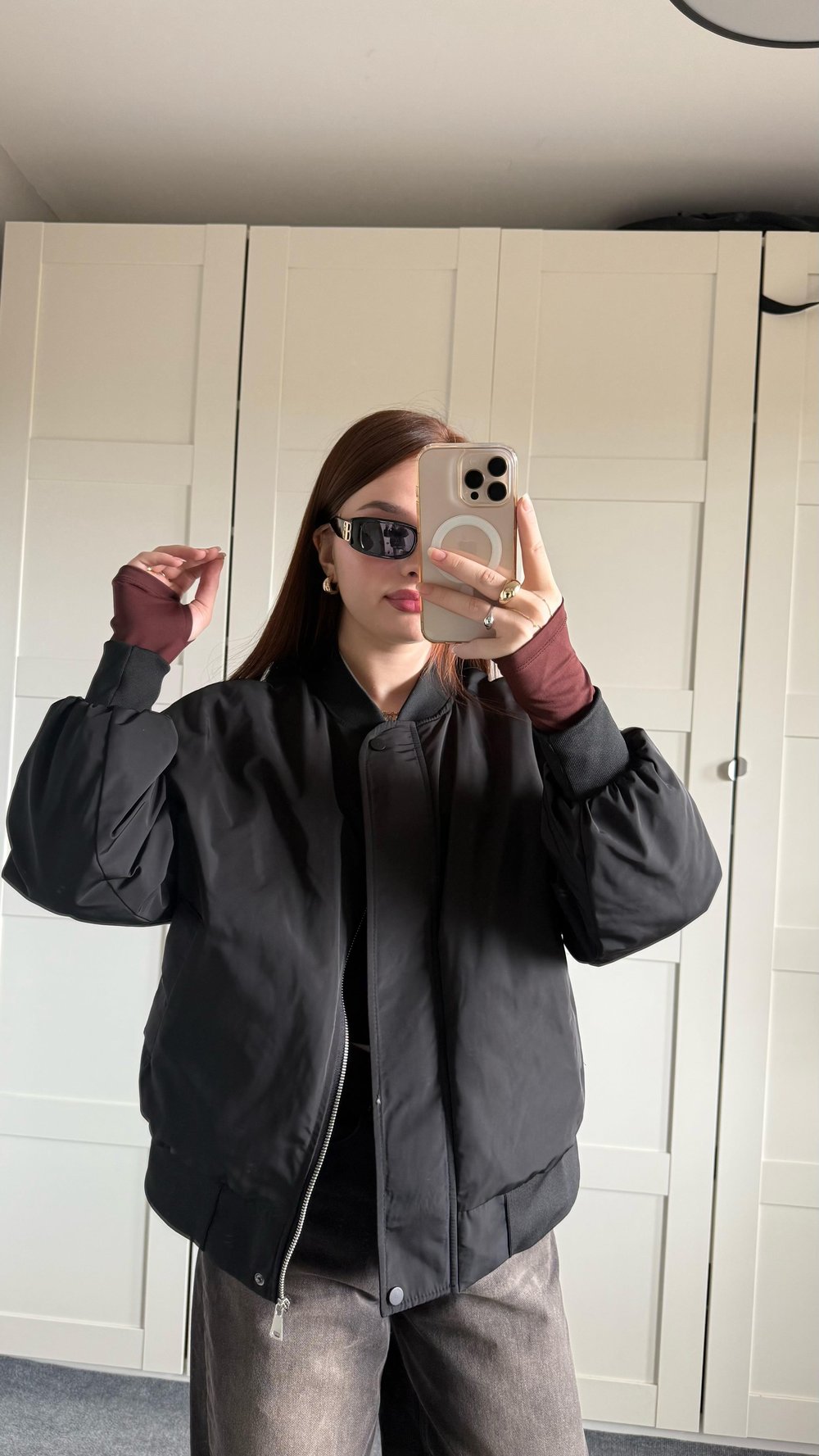 Oversize Bomber Ceket Siyah