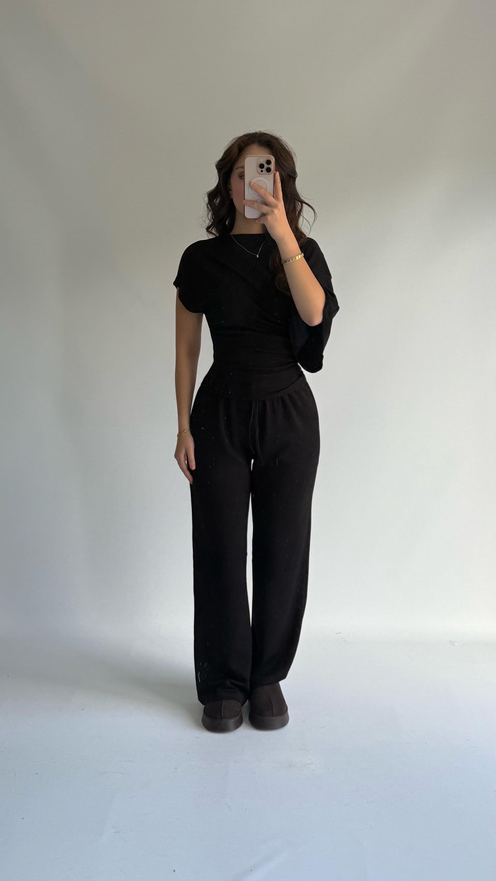 Oys. Modal Yarasa Kol Takım Siyah