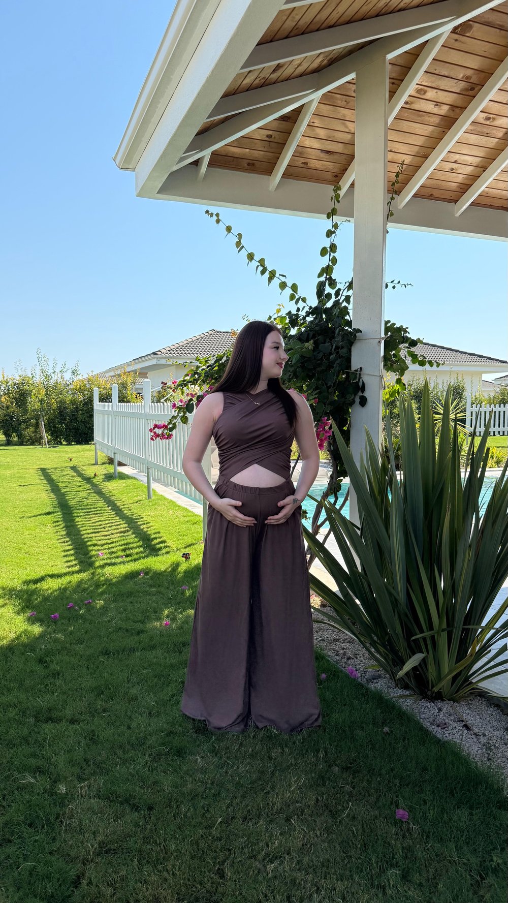 Oysh. Bel Detay Bol Tulum Kahverengi