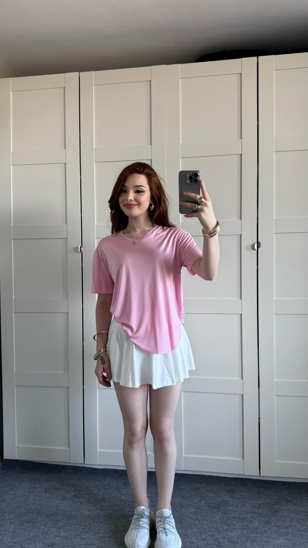 Oysh Pembe V Yaka Tişört 