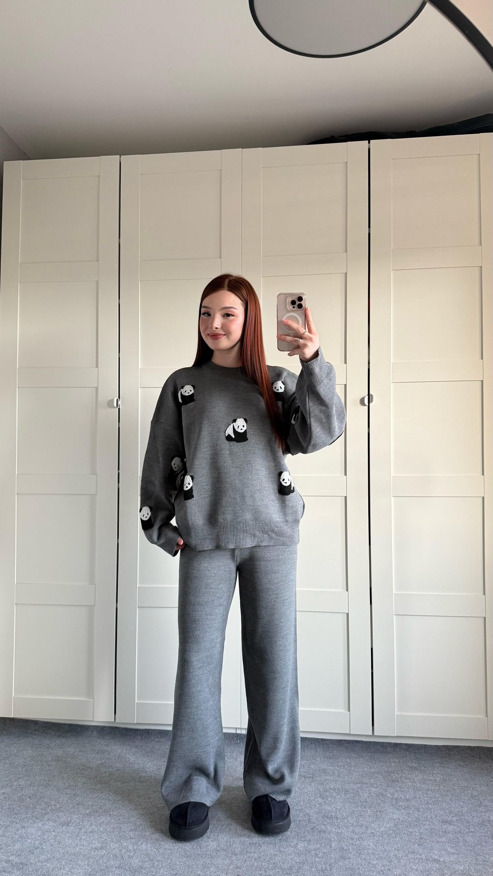 Panda Gri Triko Takım 