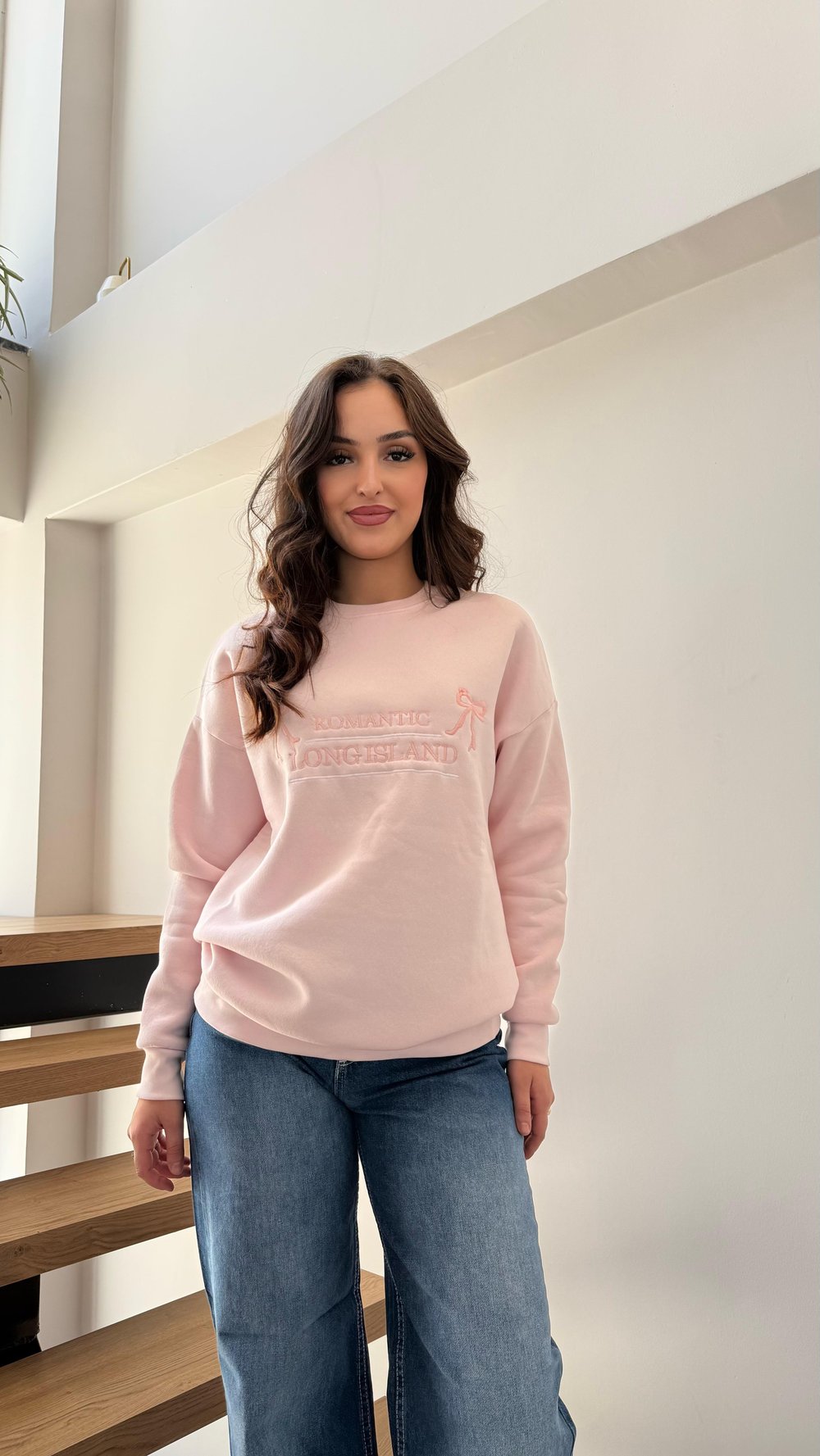 Romantic İçi Şardonlu Sweat Pembe