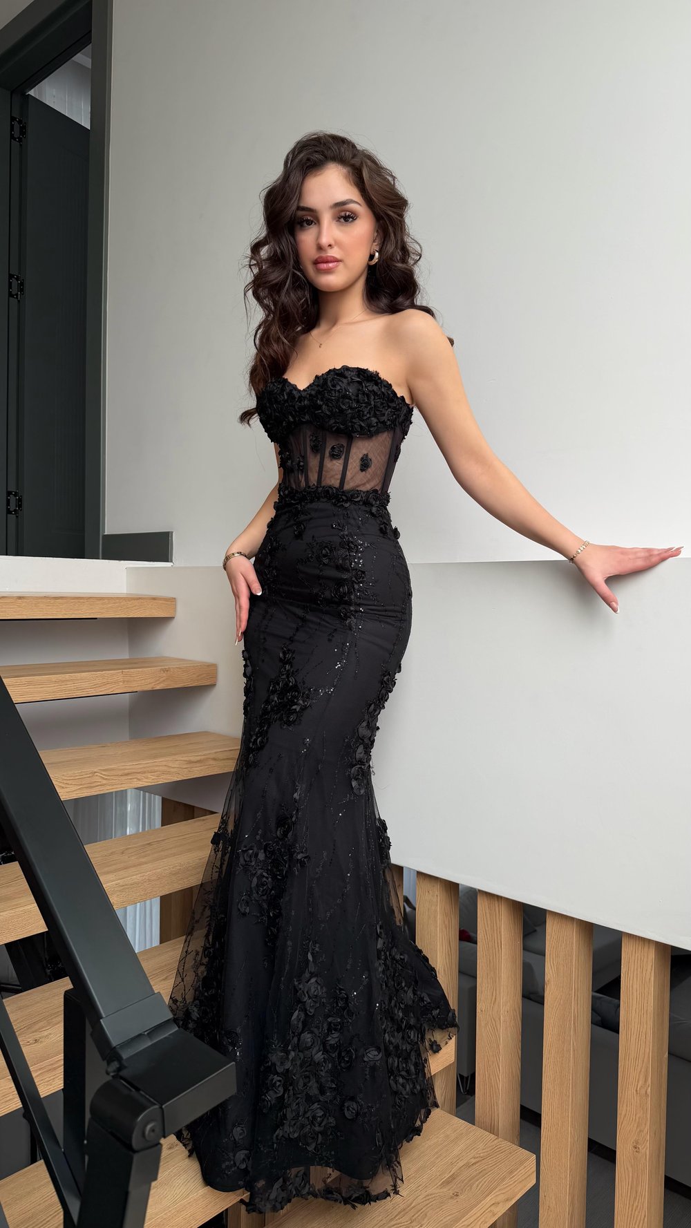 Rose Balık Abiye Siyah
