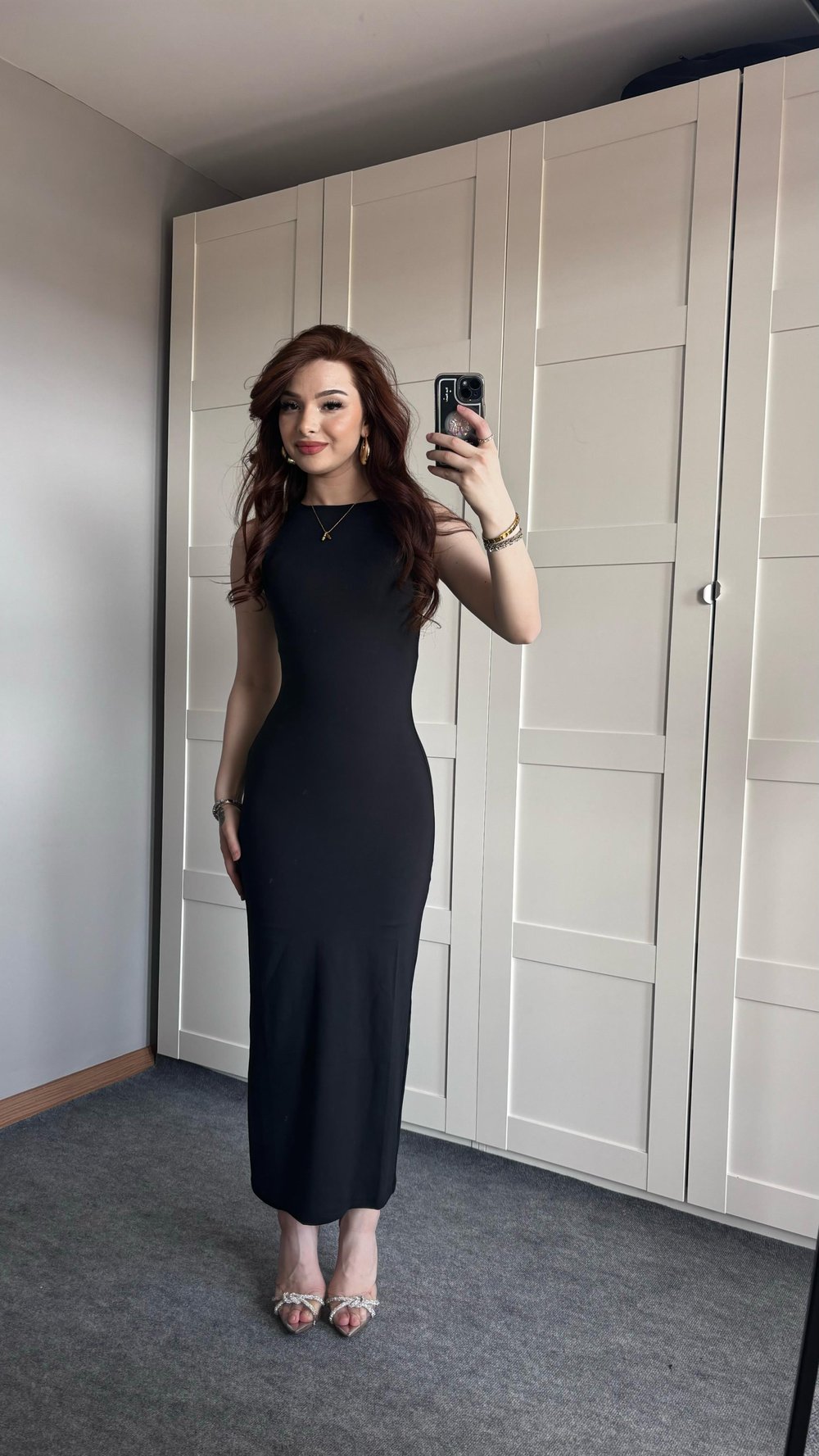 Sıfır Kol Maxi Elbise
