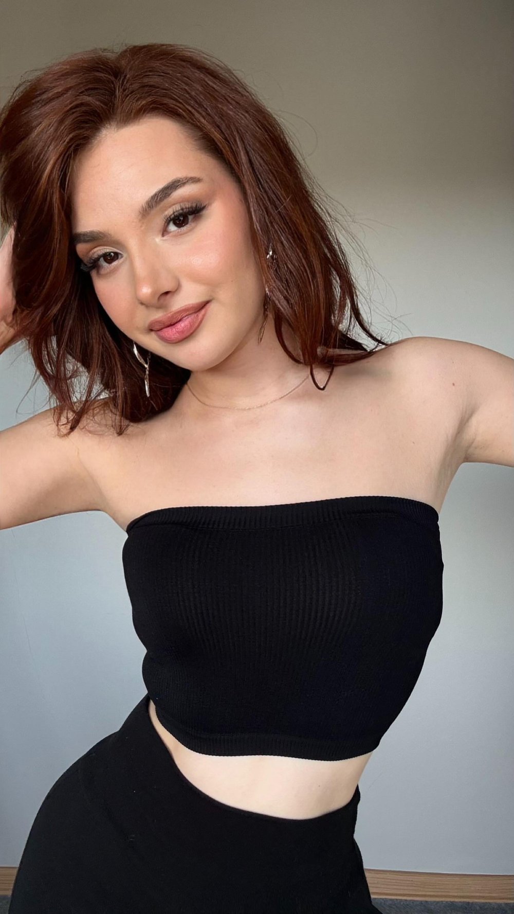 Straplez Fitilli Crop Siyah