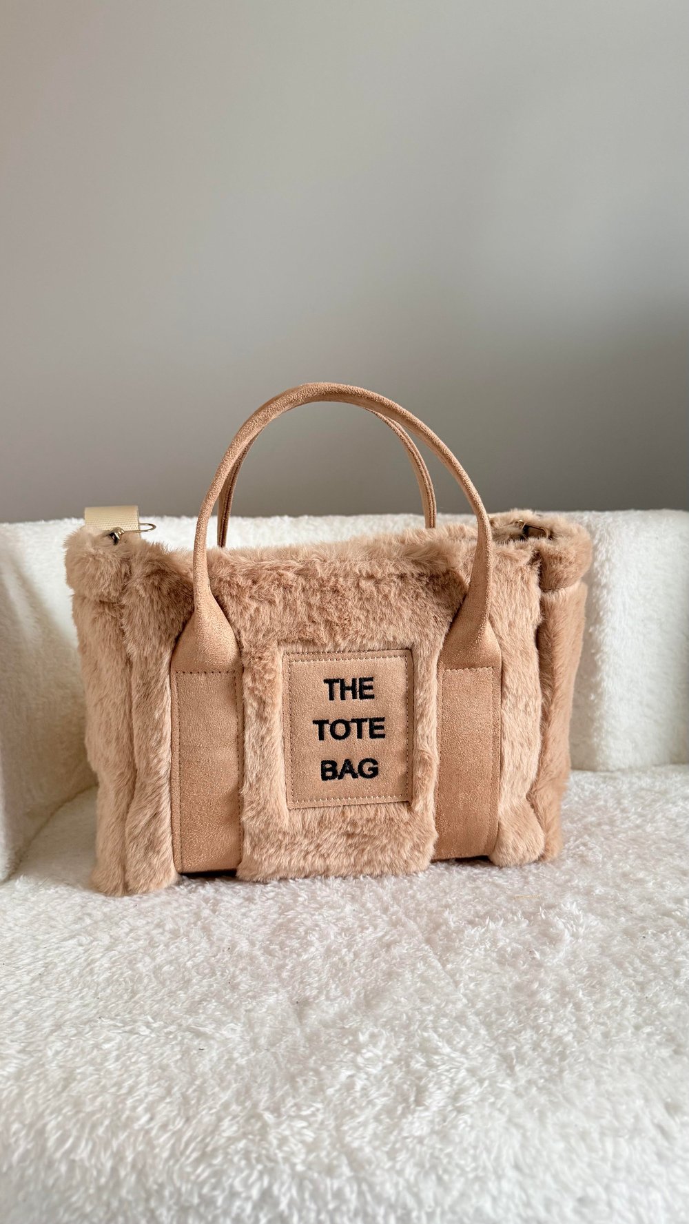 Tote Peluşlu Çanta Bej