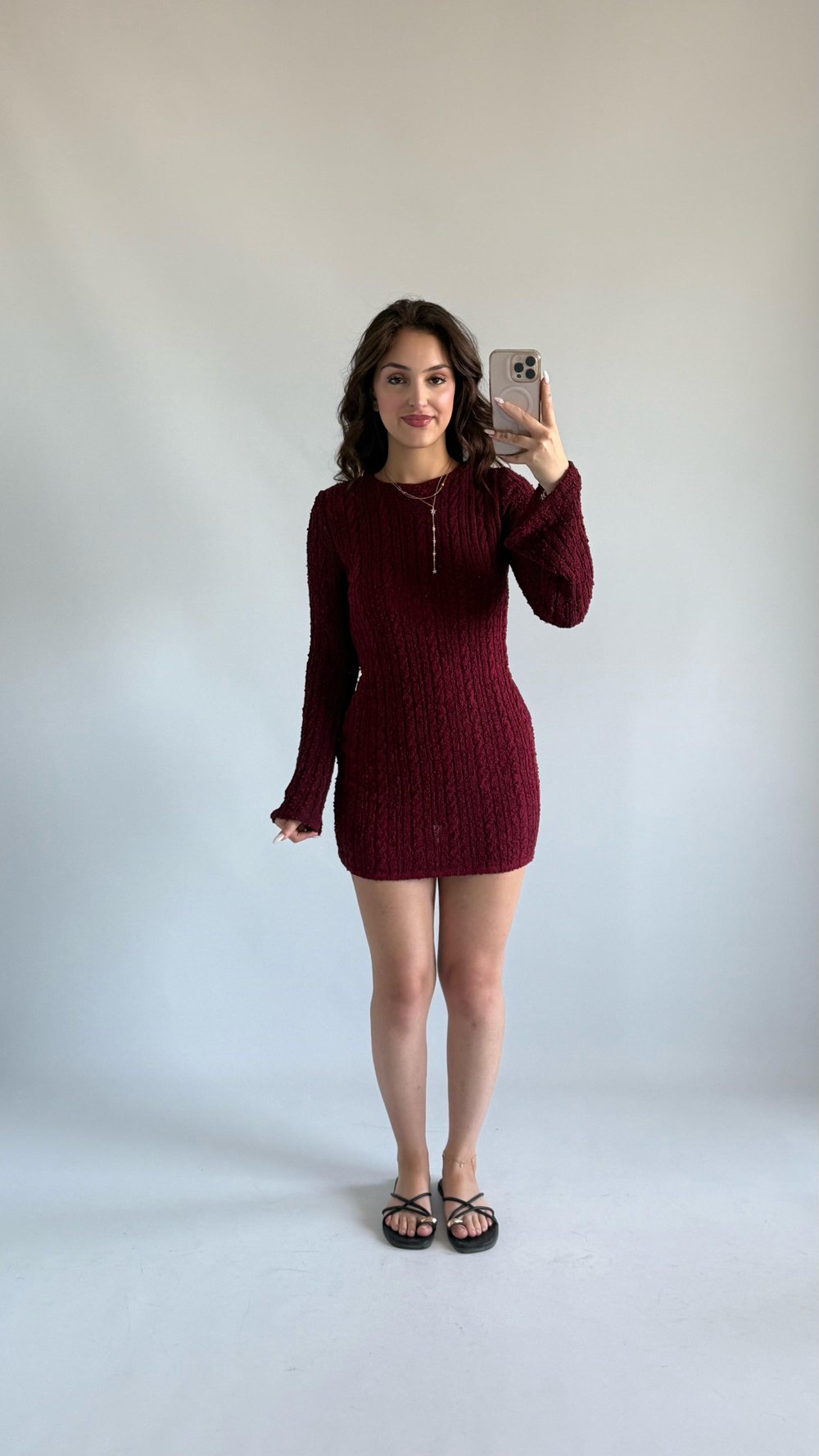 Triko Örme İp Pareo Mini Bordo