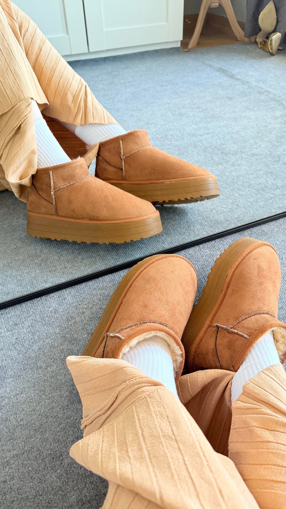 Ugg Bot Uzun Kürklü Taba