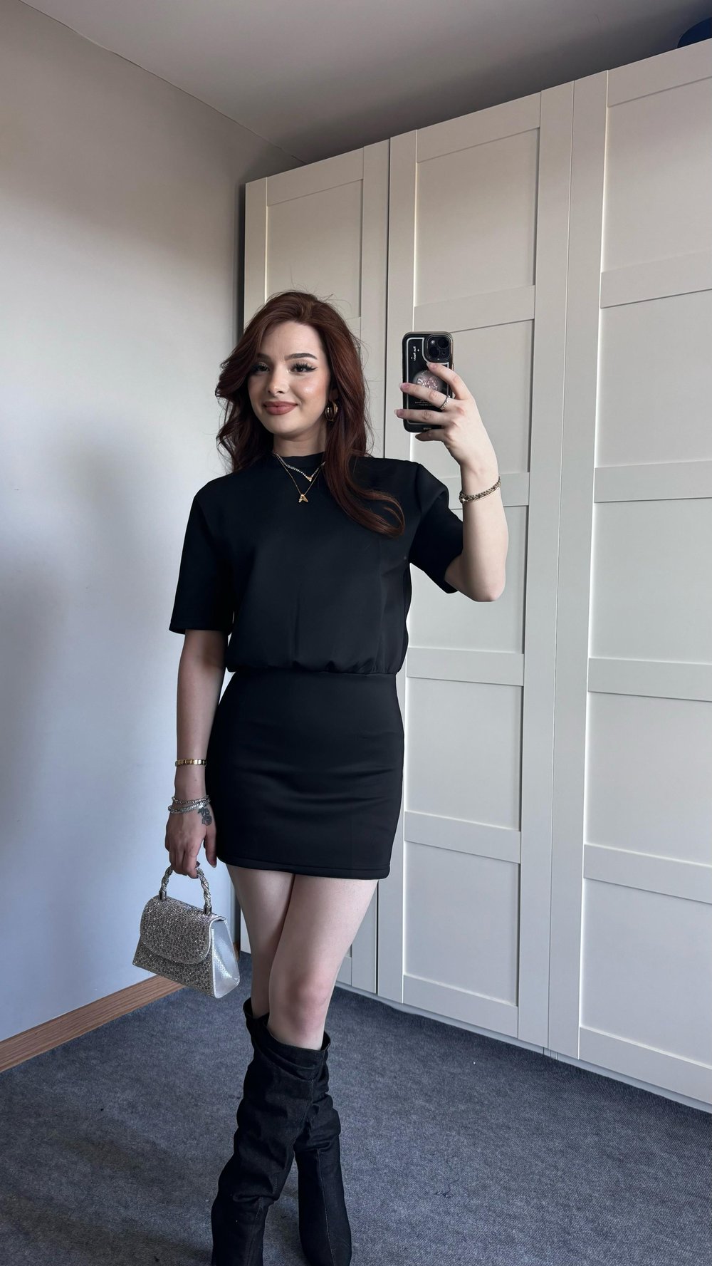 Vatkaı Mini Siyah Elbise