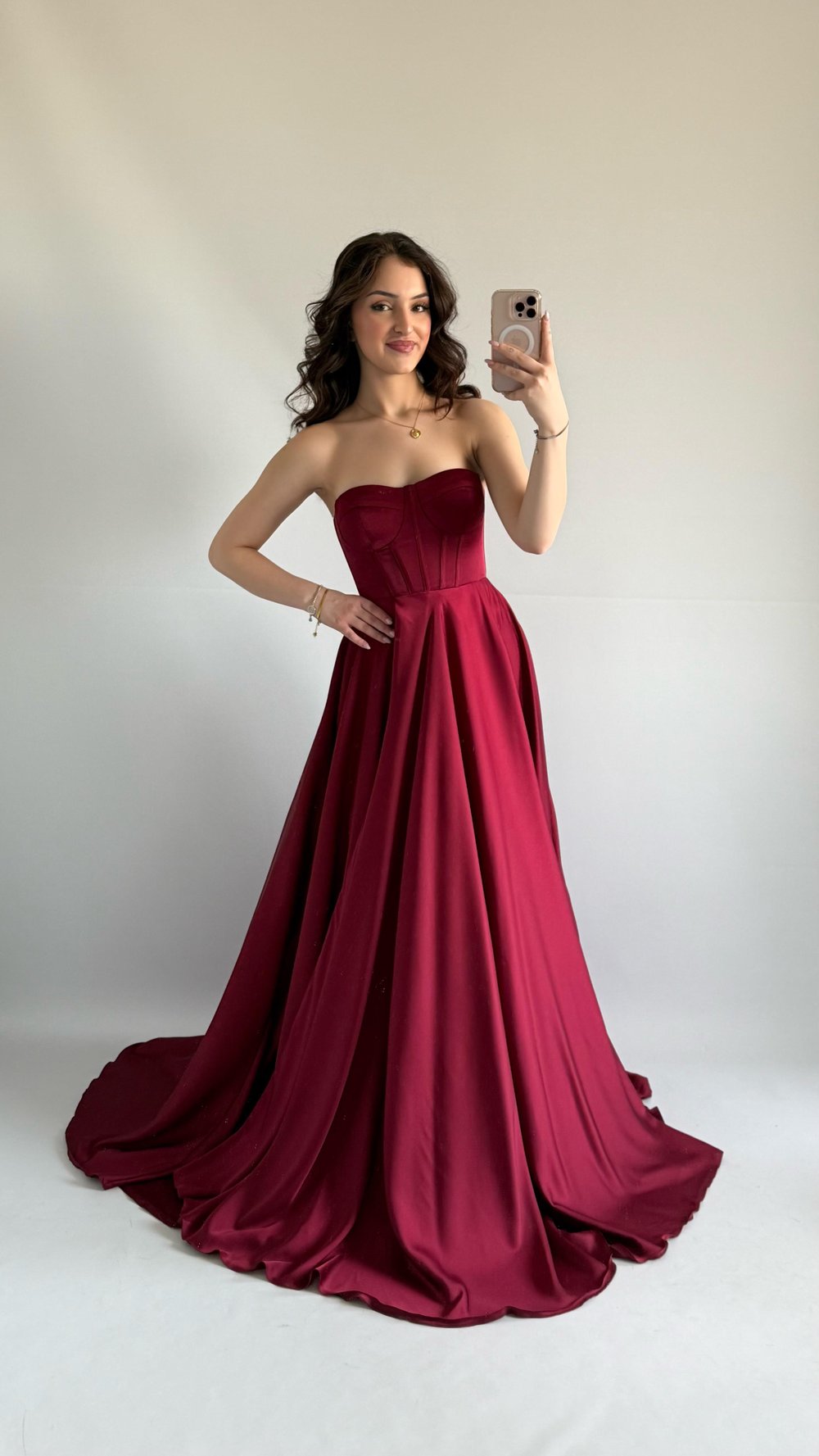 Violetta Saten Abiye Bordo