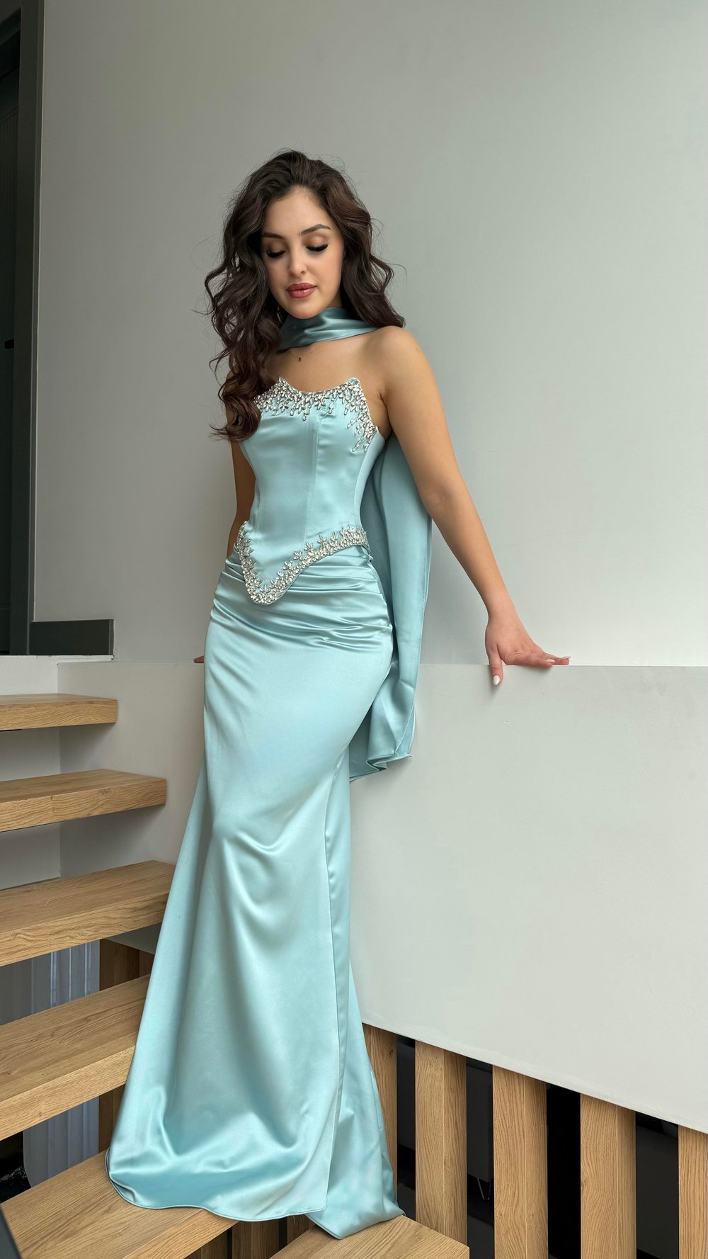 Voila Bebe Mavisi Kristal Abiye