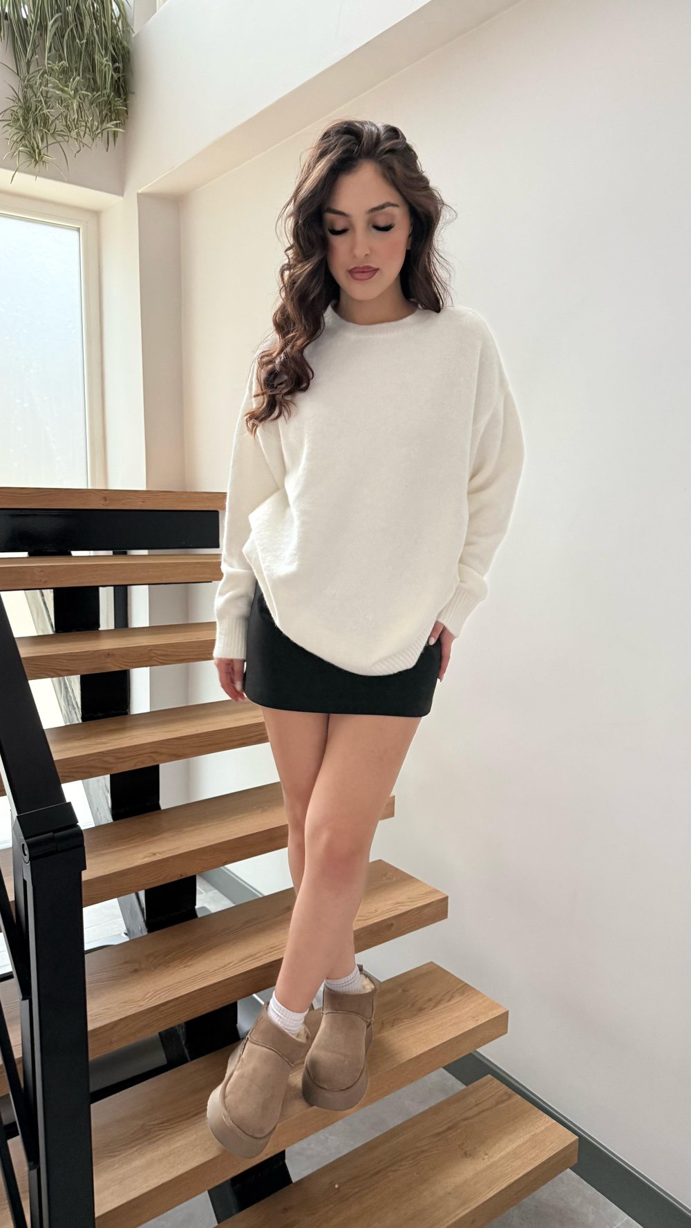 Yumoş Oversize Kazak Beyaz