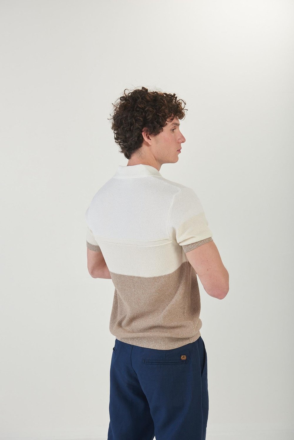 3 Parçalı Triko Yakalı T-Shirt