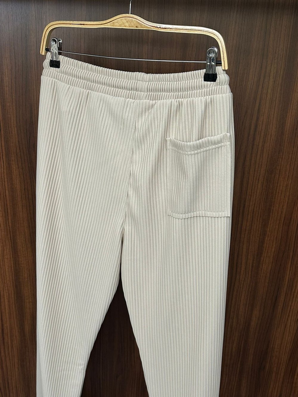 Çizgili Beli Lastikli Pantolon