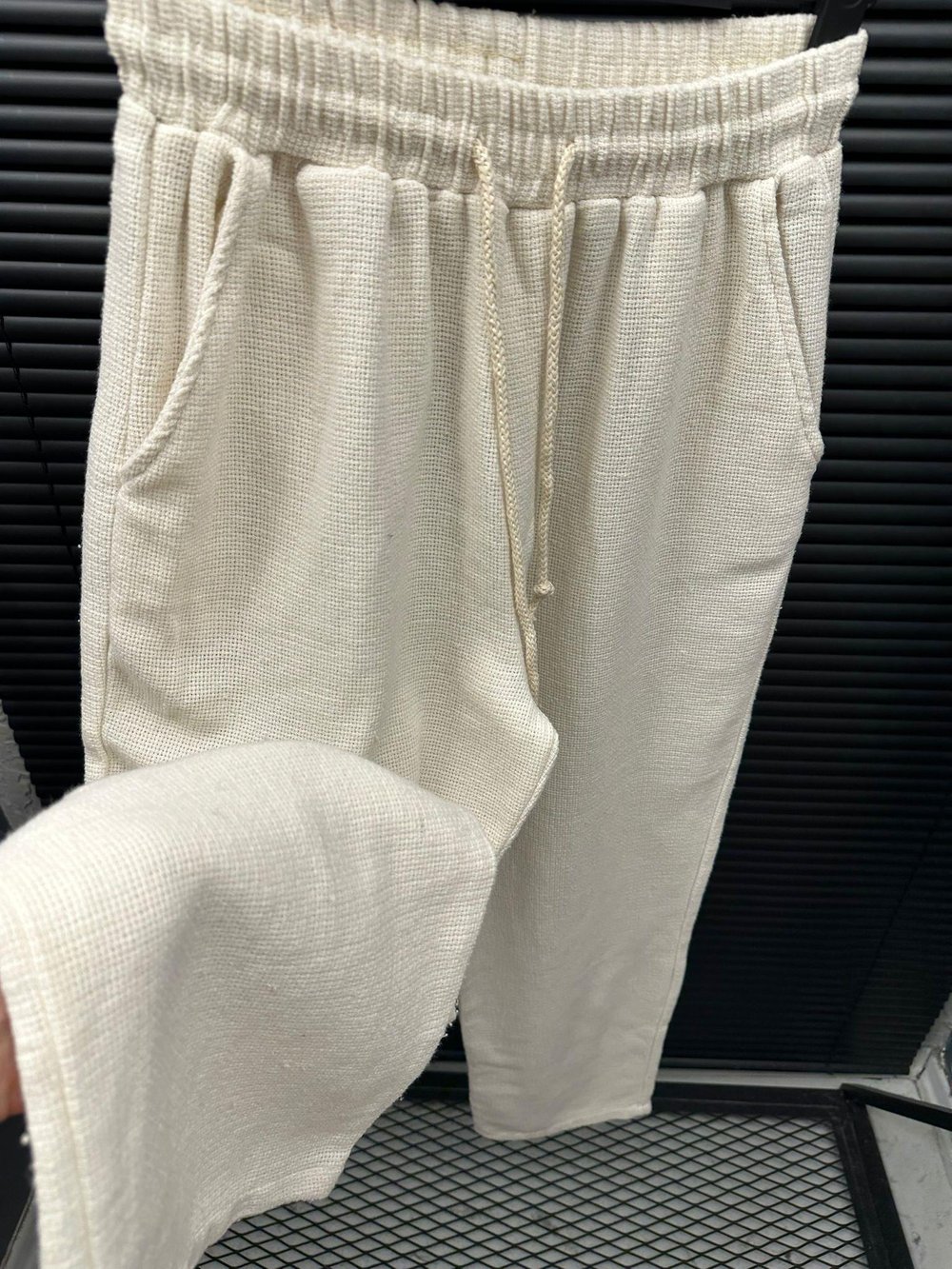 Kafes Baggy Keten Pantolon - Ekru