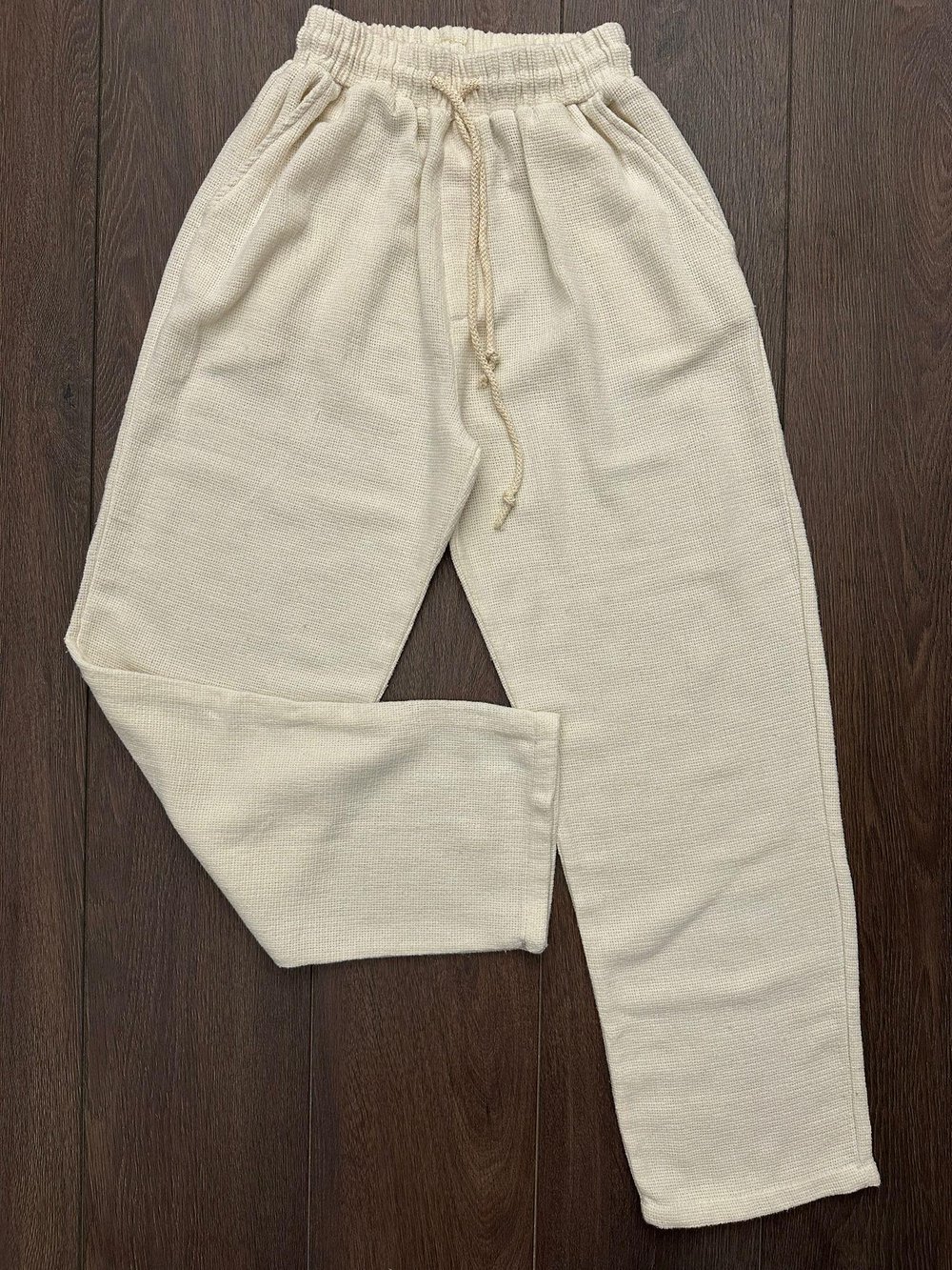 Kafes Baggy Keten Pantolon - Ekru