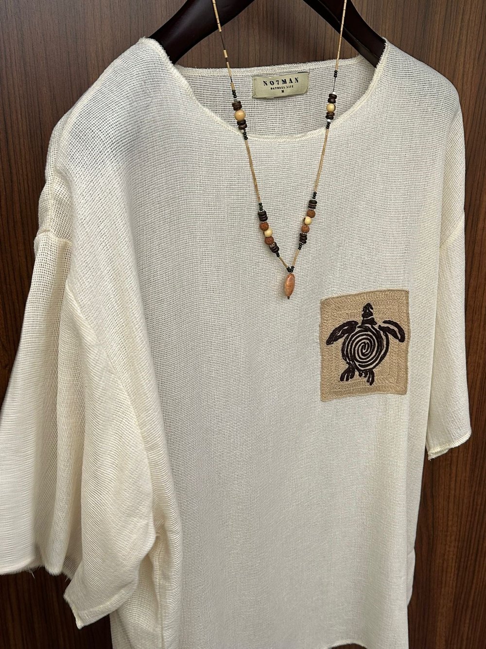Kaplumbağa Logolu %100 Pamuk Oversize T-Shirt