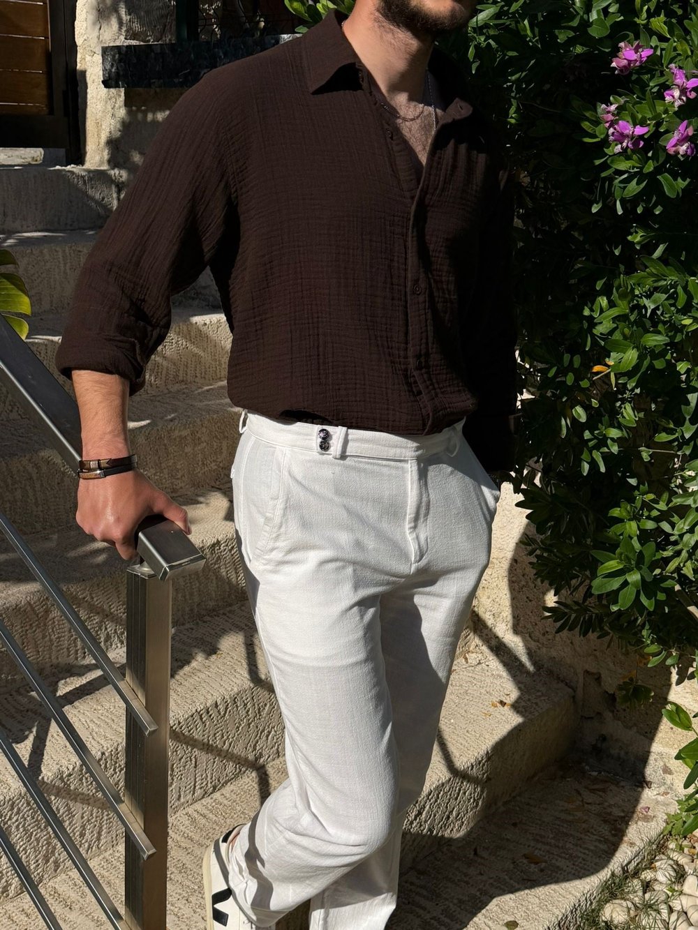 Mikonos Cep Detaylı Basic Müslin Gömlek