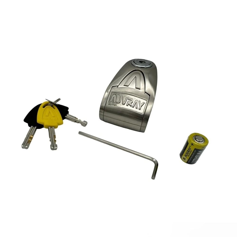 Auvray B-Lock Alarmlı Motosiklet Disk Kilidi 6mm 120 Db Gri