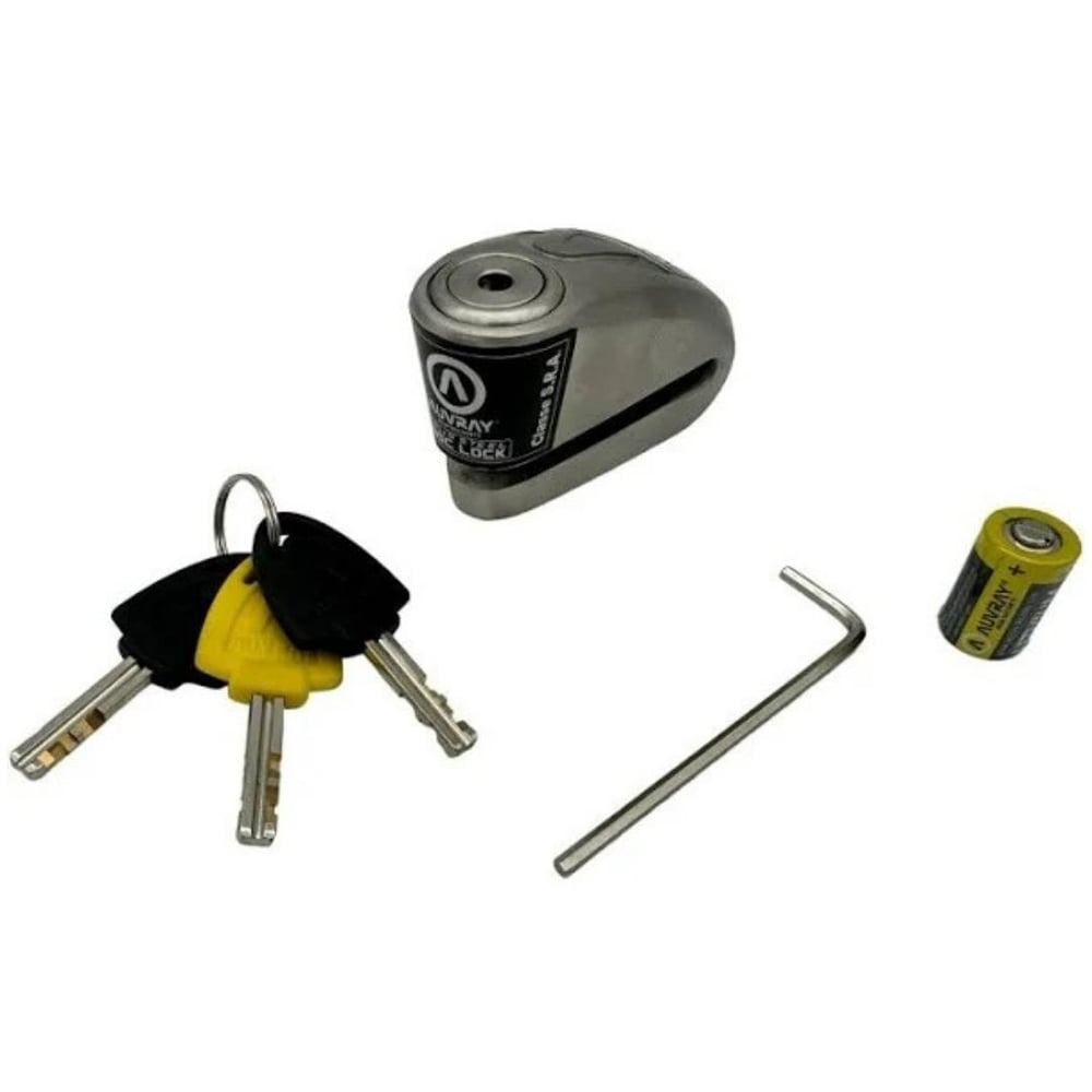 Auvray B-Lock Alarmlı Motosiklet Disk Kilidi 10mm 120 Db Gri
