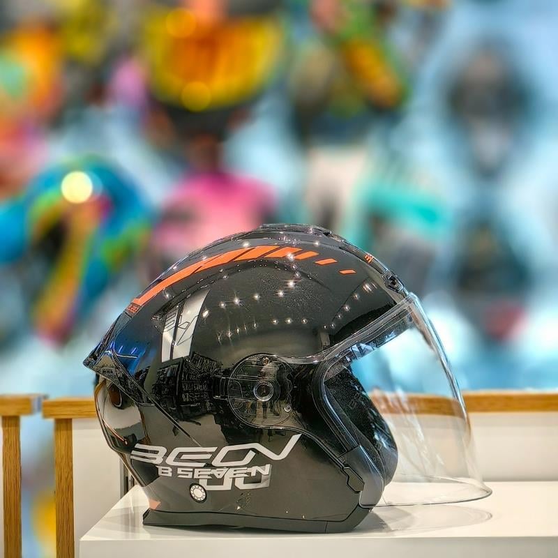 Beon B-203 Çenesiz Vizörlü Yazlık Kask FY01 Siyah/Kırmızı