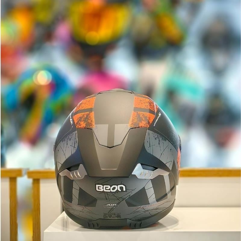 Beon B-507 Full Face Motosiklet Kaskı FF03 Siyah/Kırmızı/Gri