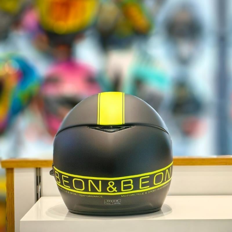 Beon B217 Çenesiz Vizörlü Yazlık Kask Mat Siyah/Sarı