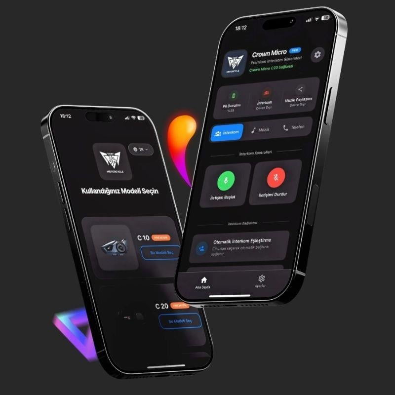 Crown Micro C20 Motosiklet Bluetooth İnterkom Seti