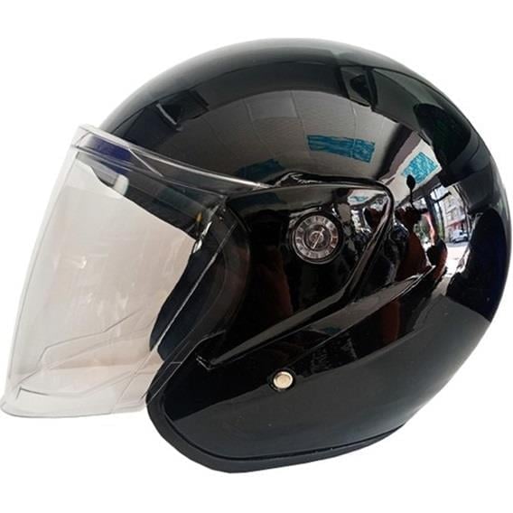 F-022 Yazlık Kask Şeffaf Vizörlü Siyah