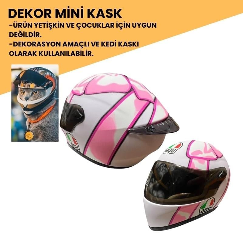 Gear5 Dekor Mini Kask Pembe Grafik KD8