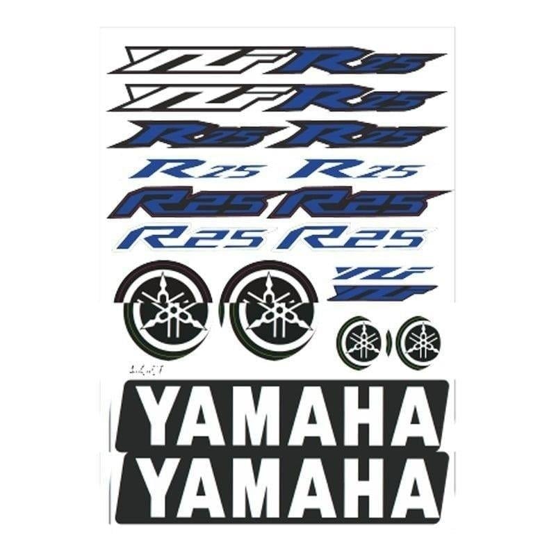 Gogo 067 A4 Yamaha R25 Mavi Tek Paket Çoklu Sticker