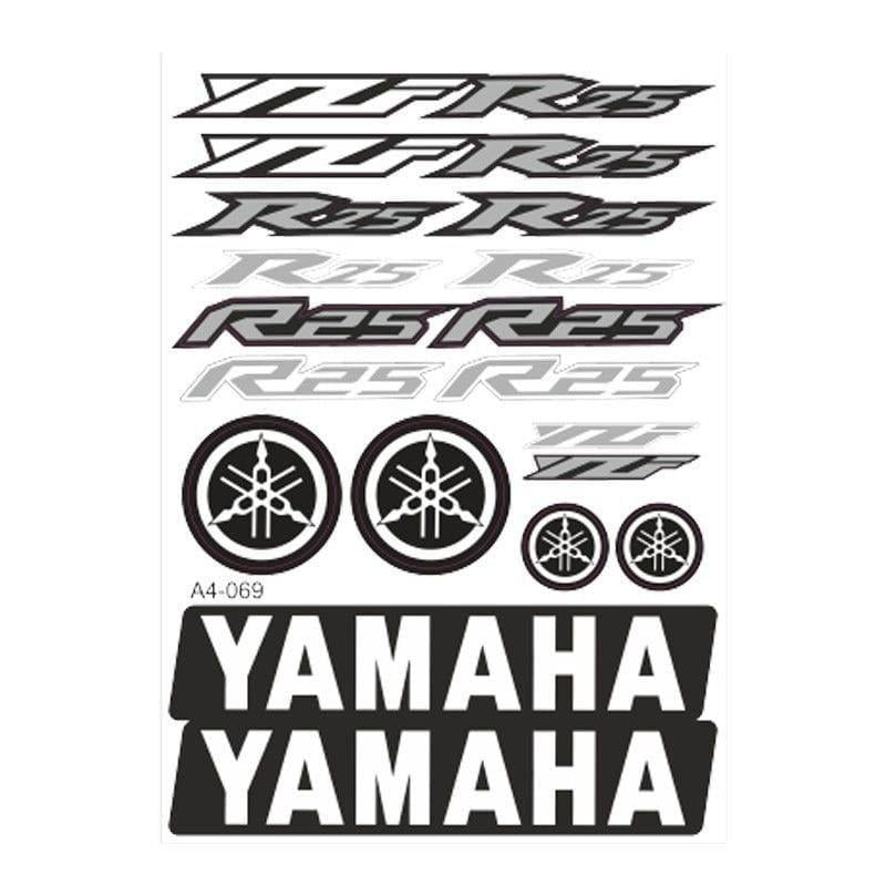 Gogo 069 A4 Yamaha R25 Beyaz Tek Paket Çoklu Sticker