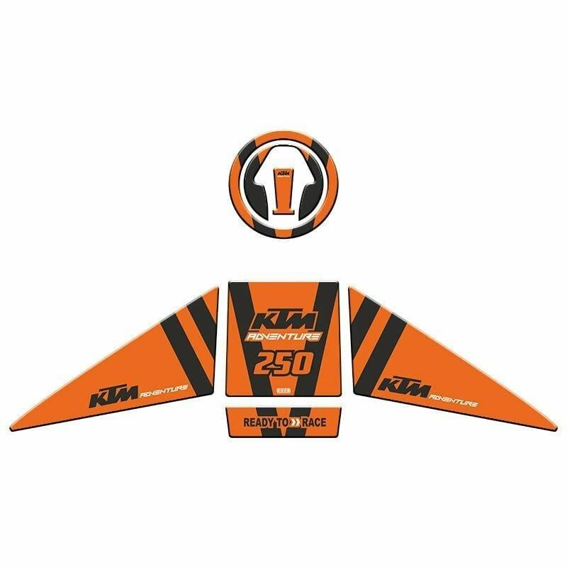 Gogo KTM Adventure 250 (2019-2022) Tank Pad Set 004 Turuncu/Siyah