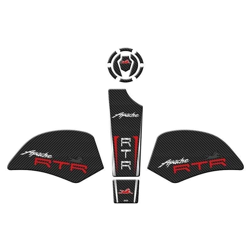 Gogo TVS Apache RTR 200 (2022-2025) Tank Pad Set 002 Karbon/Beyaz/Kırmızı