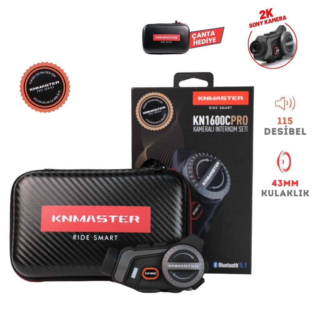 KNMASTER KN1600C Kameralı Motosiklet Bluetooth İnterkom Seti