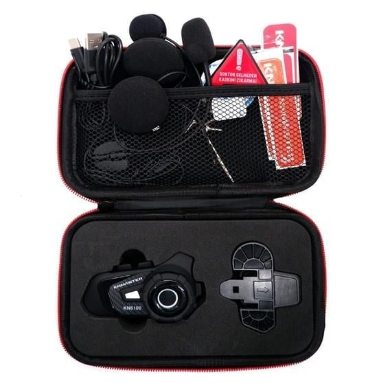KNMASTER KN6100 Motosiklet Bluetooth İnterkom Seti KarbonKNMaster
